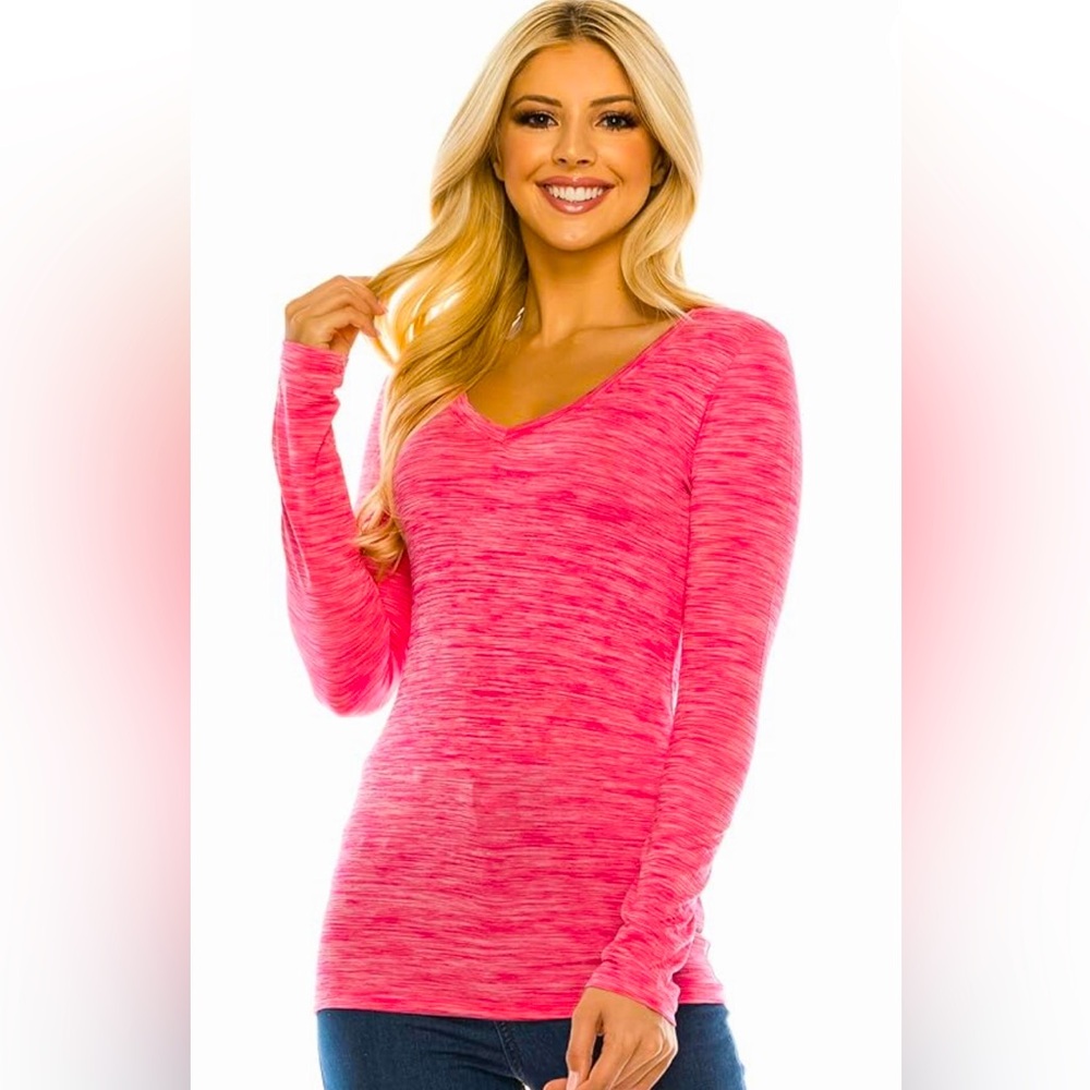 Women’s Small Bright Pink Activewear Long Sleeve Top